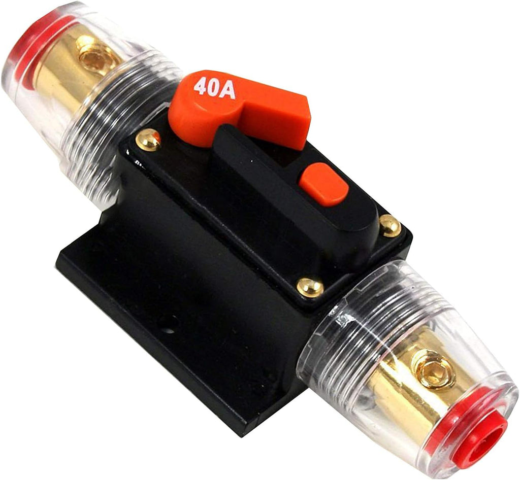 2 Absolute ICB40 40 Amp Circuit Breaker 4/8 AWG Inline Manual Reset Fuse Holder