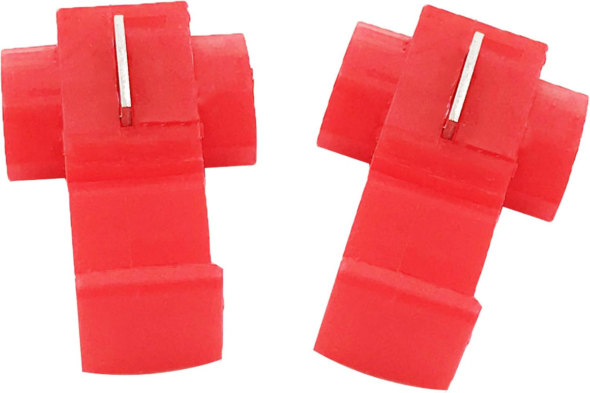 MR DJ 100pcs Lock Quick Splice Wire Terminals Snap Lock Red 18-22 AWG