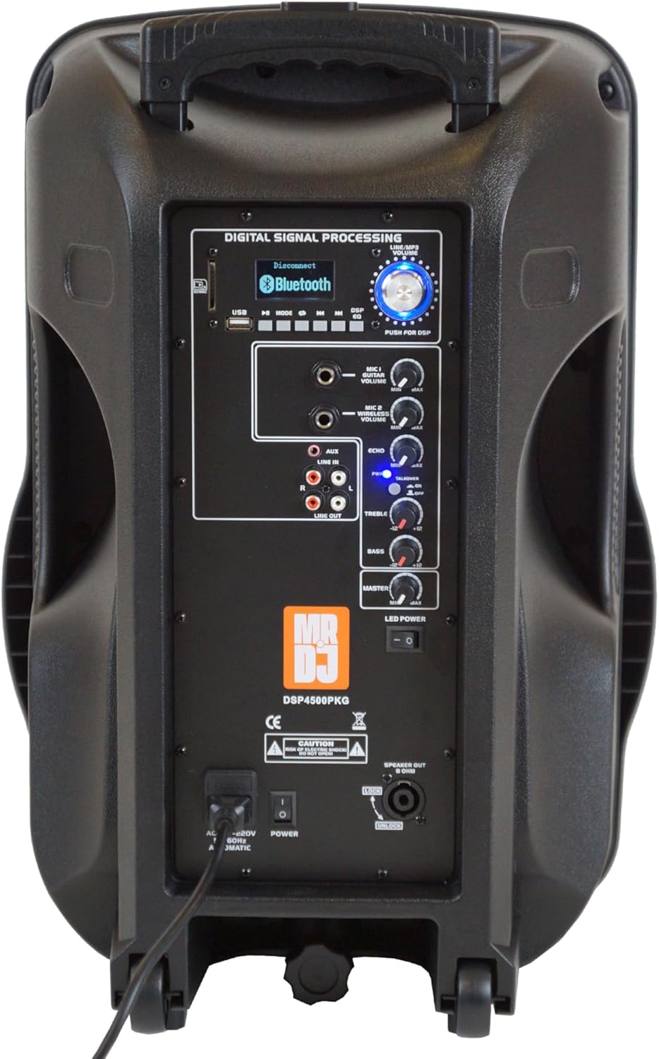 2 MR DJ DSP4500PKG 15" Active DSP PA DJ Karaoke Speaker