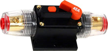 Load image into Gallery viewer, 2 Absolute ICB40 40 Amp Circuit Breaker 4/8 AWG Inline Manual Reset Fuse Holder