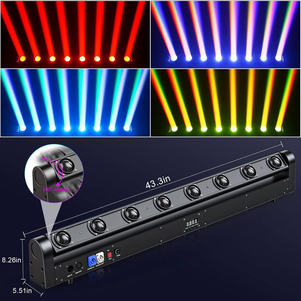 MR DJ ELMH800 8 Eye 8x12W RGBW LED Beam Moving Head Spotlight Lighting Pro Equipment Church Wedding DJ Party KTV Show