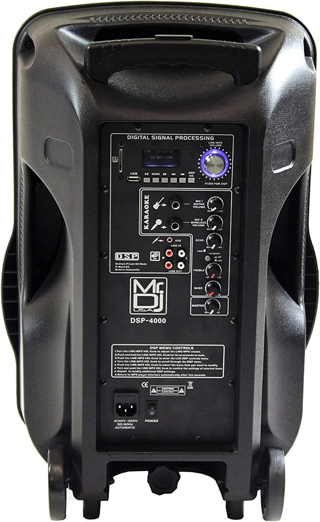 MR DJ DSP4000 PRO 4000W Bluetooth DSP FM Radio USB Portable PA DJ KARAOKE
