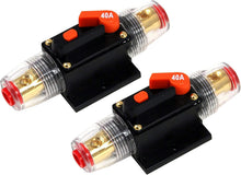 Load image into Gallery viewer, 2 Absolute ICB40 40 Amp Circuit Breaker 4/8 AWG Inline Manual Reset Fuse Holder