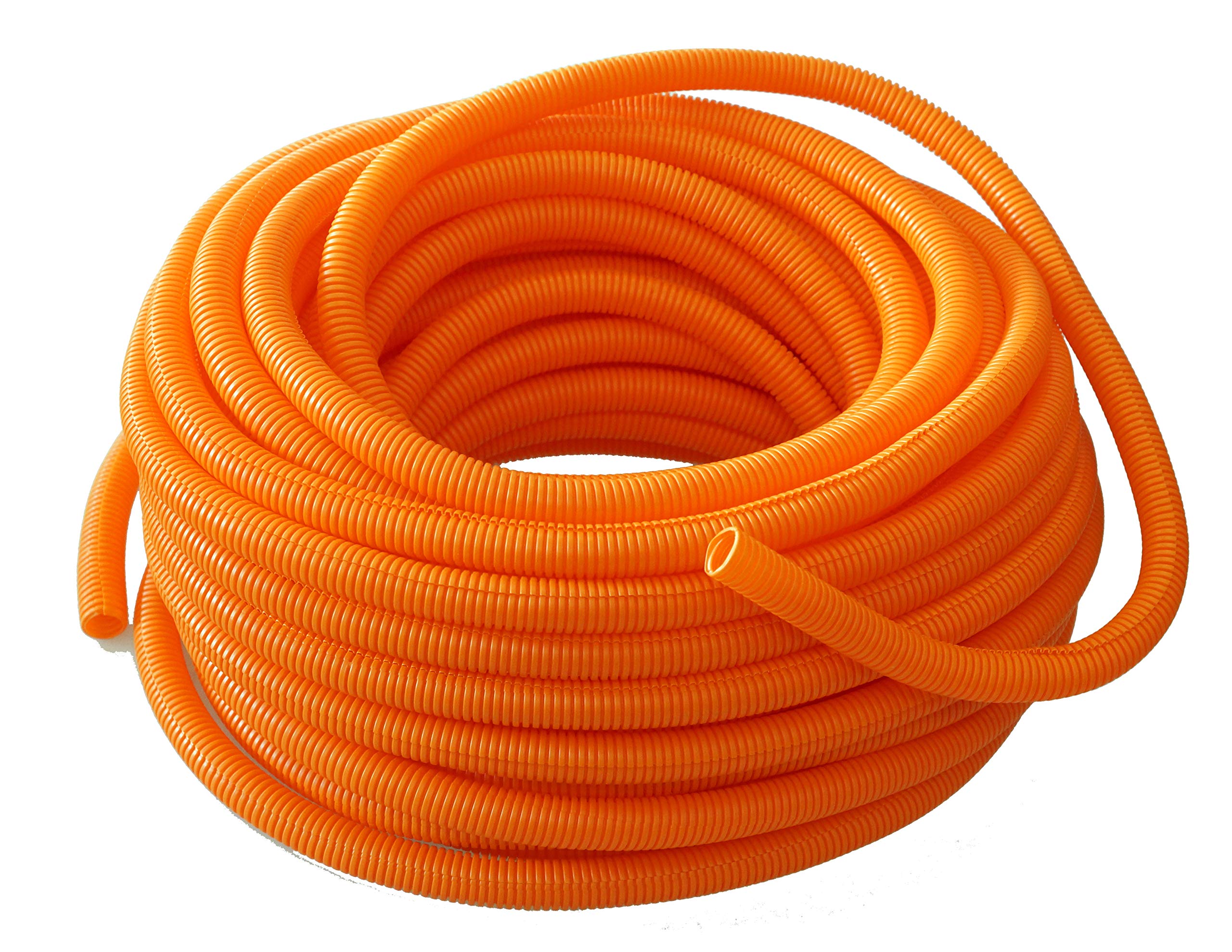 DC Sound 1/2" 13mm 100' Orange Split Wire Loom Cable Sleeves Conduit Protective Tubing