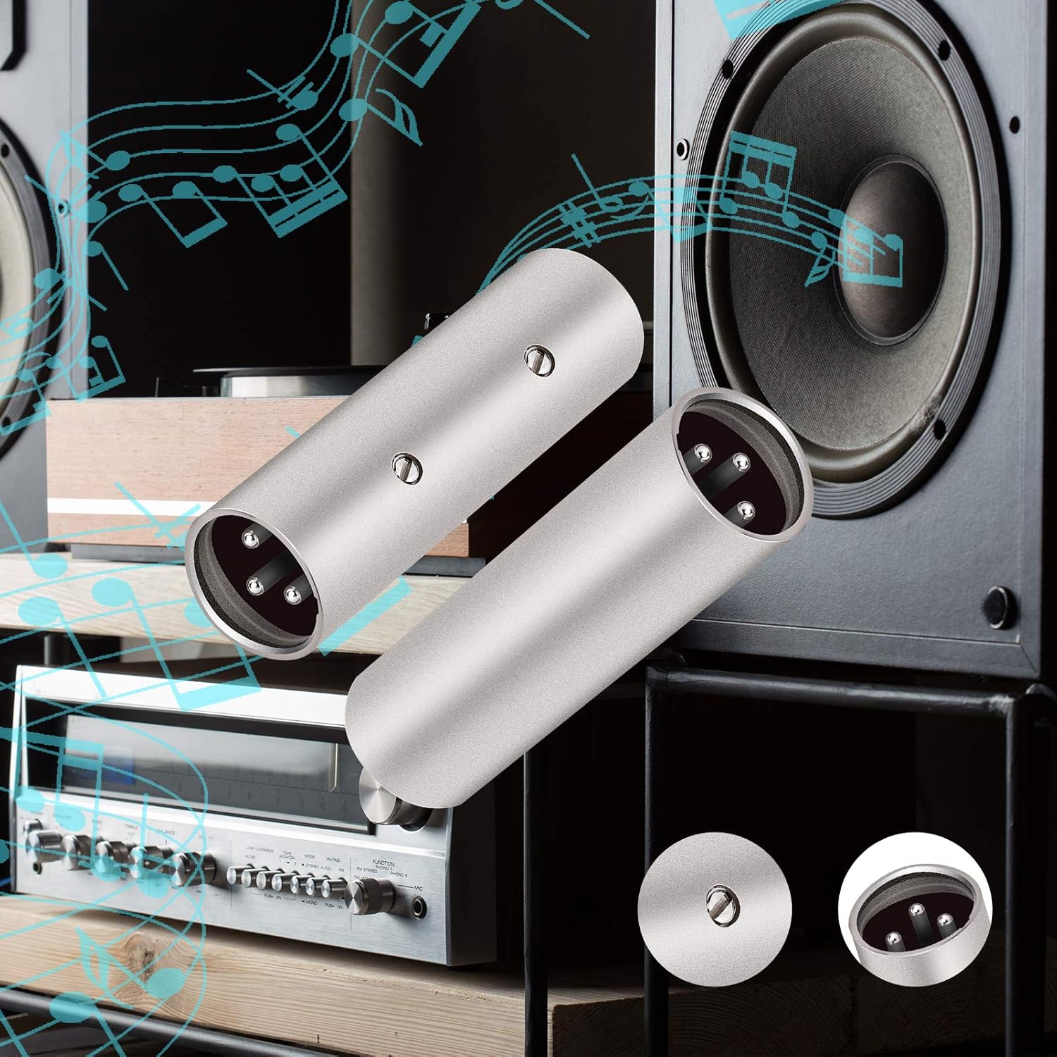 2 MR DJ AXLRMM-2 3-Pin XLR Male to 3-Pin XLR Male Audio Microphone Cable Extension Adapter Connector