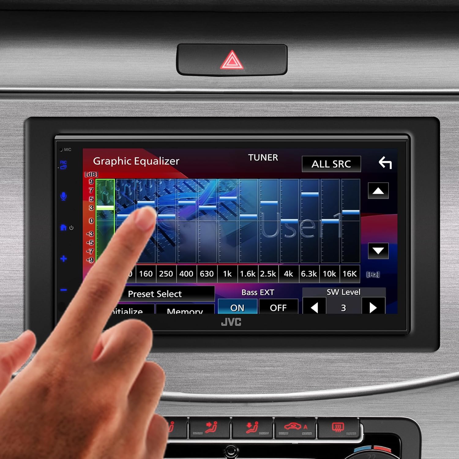 JVC KW-M595BT Digital Media Receiver 6.8" Capacitive Touch Monitor Apple CarPlay- Android Auto w/License Plate