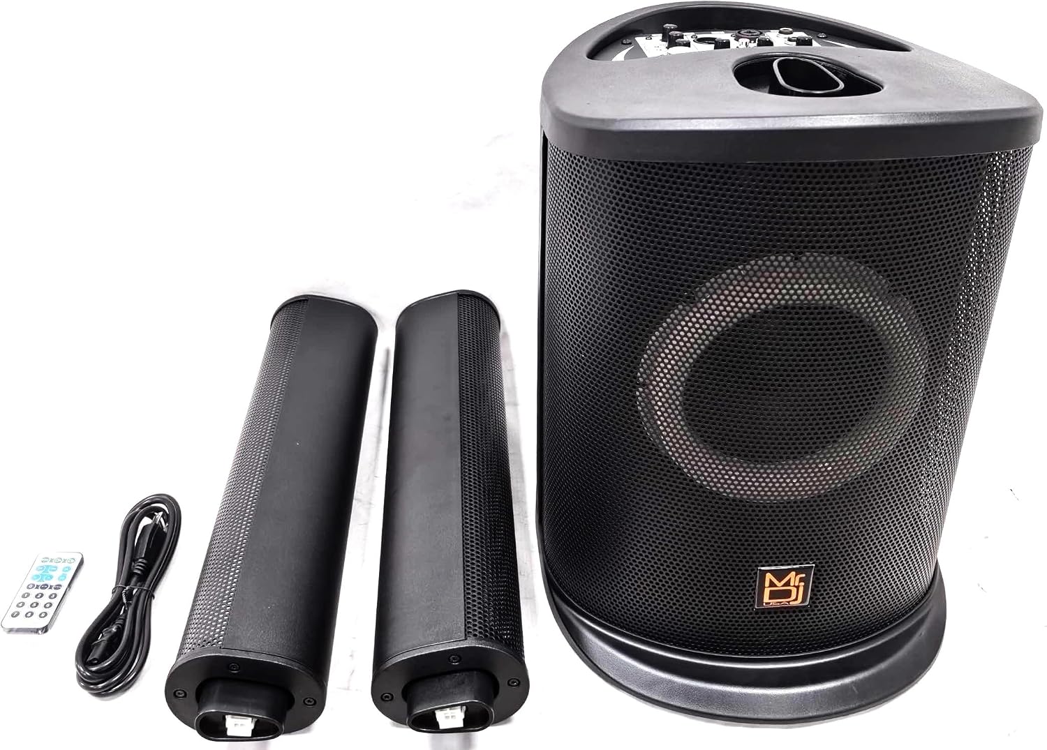 2 Pack MR DJ ELITE All-In-One 8" Portable Bluetooth Line Column Array Speaker