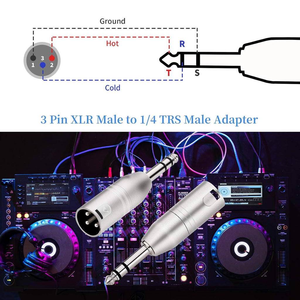 MR DJ XMTRS 1/4" TRS to Balanced XLR Male Adapter