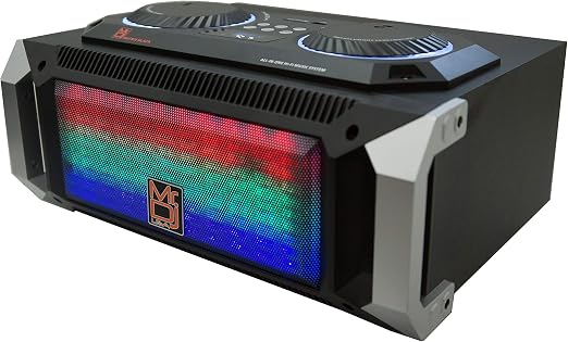 MR DJ Matrix BK 6.5" Powered Speaker, Built-in Bluetooth, USB/SD Card Reader