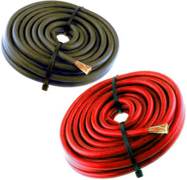MR DJ 20FT 8 Gauge Speaker Wire Amp Power Ground PRO Audio DJ 10' Red + 10' Black