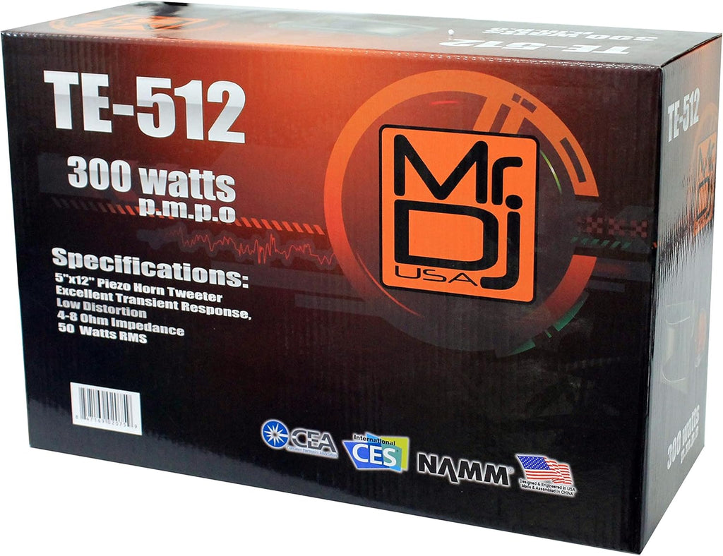MR DJ TE-512 5"x12" 300W PRO Audio PA/DJ Wide Screw-ON Type Piezo Compression Horn Tweeter