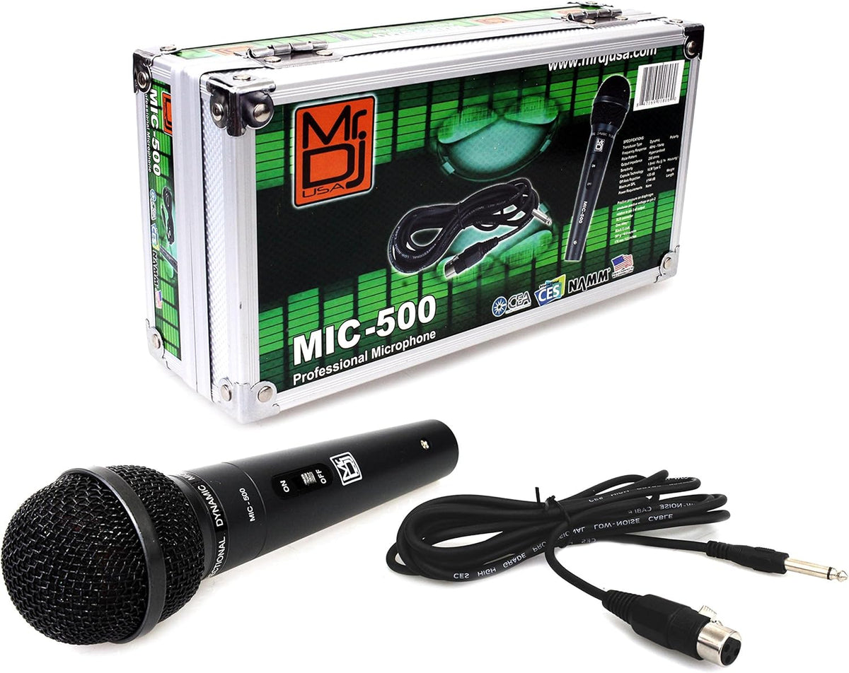 4 MR DJ MIC500 Professional Handheld Hypercardioid Dynamic Microphone 12 FT XLR-to-1/4" Cable