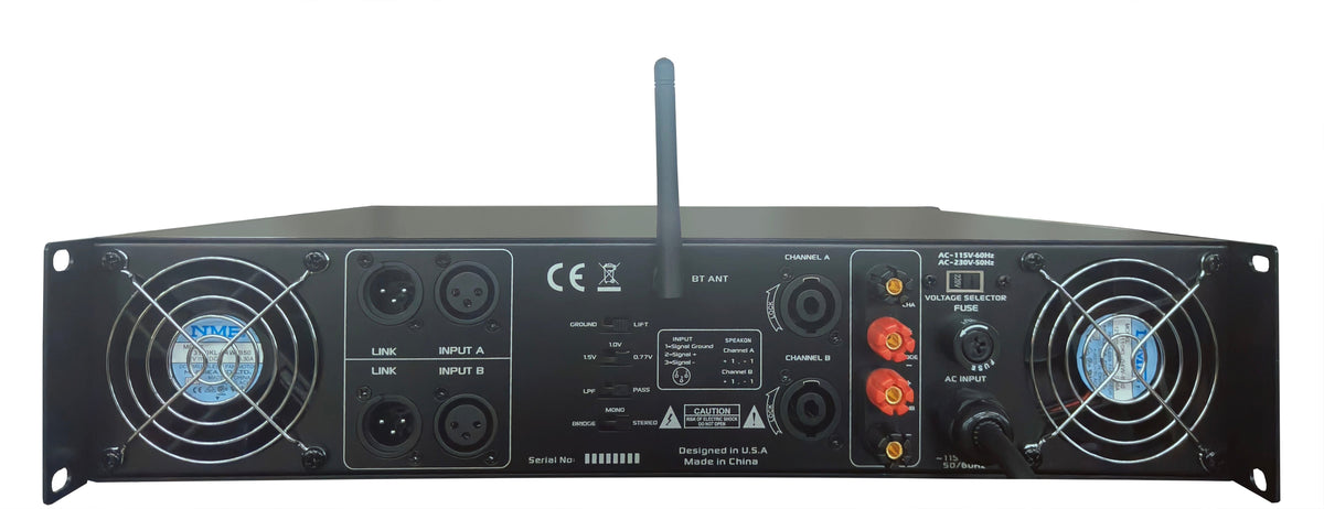 MR DJ AMP11000DSP Class AB 2-Channel 10000W Rackmount PA/DJ Power Amplifier DSP Bluetooth USB Playback 2 Mic Inputs