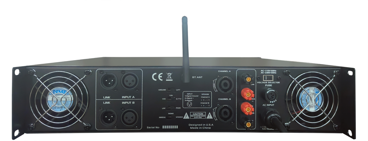 MR DJ AMP11000DSP Class AB 2-Channel 10000W Rackmount PA/DJ Power Amplifier DSP Bluetooth USB Playback 2 Mic Inputs