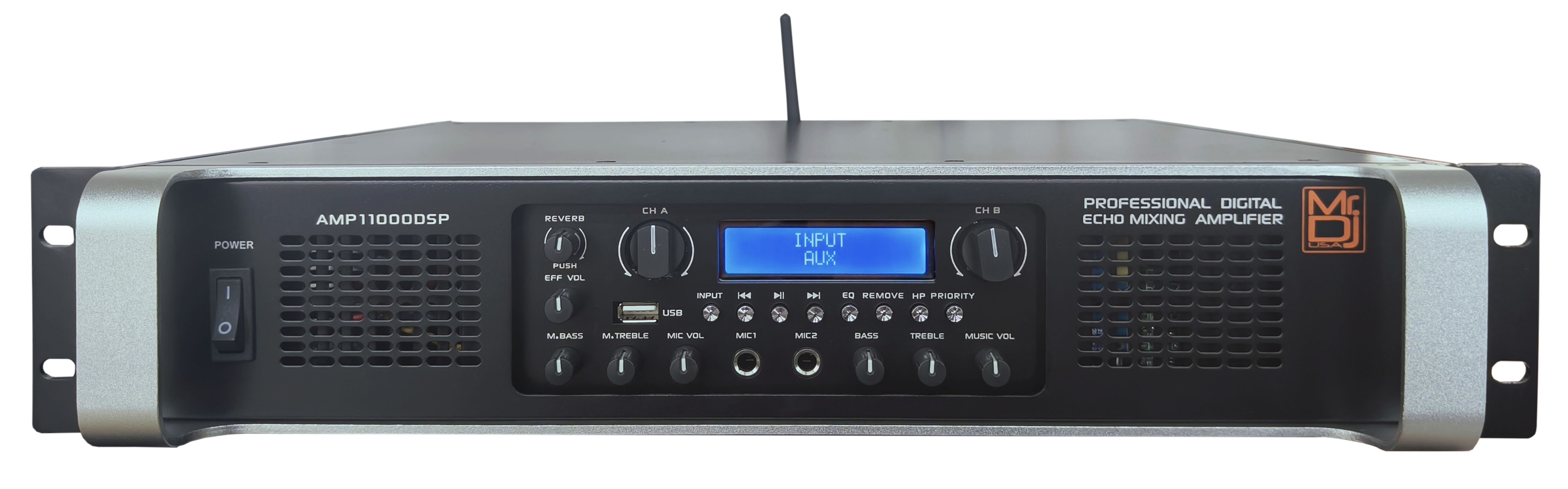 MR DJ AMP11000DSP 2Ch Class AB 10000W PA DJ Power Amplifier Onboard DSP Bluetooth USB