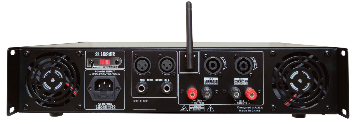 MR DJ AMP2000DSP Class AB 2-Channel 2000W Rackmount PA/DJ Power Amplifier DSP Bluetooth USB Playback 2 Mic Inputs