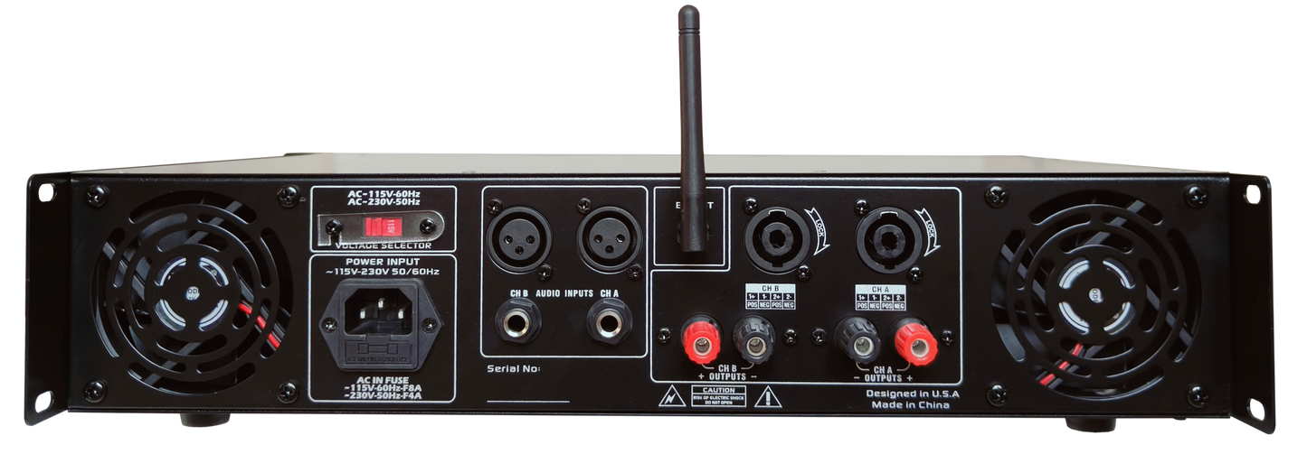 MR DJ AMP2000DSP 2Ch Class AB 2000W PA DJ Power Amplifier Onboard DSP Bluetooth USB