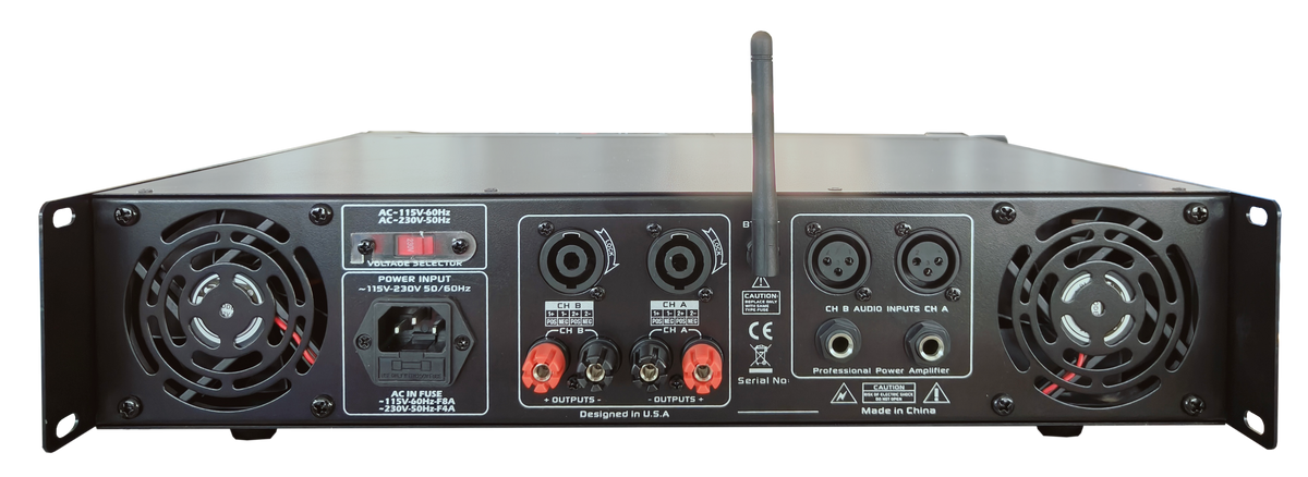 MR DJ AMP3000DSP Class AB 2-Channel 3000W Rackmount PA/DJ Power Amplifier DSP Bluetooth USB Playback 2 Mic Inputs