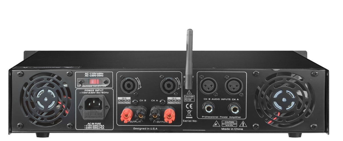 MR DJ AMP5000DSP Class AB 2-Channel 5000W Rackmount PA/DJ Power Amplifier DSP Bluetooth USB Playback 2 Mic Inputs