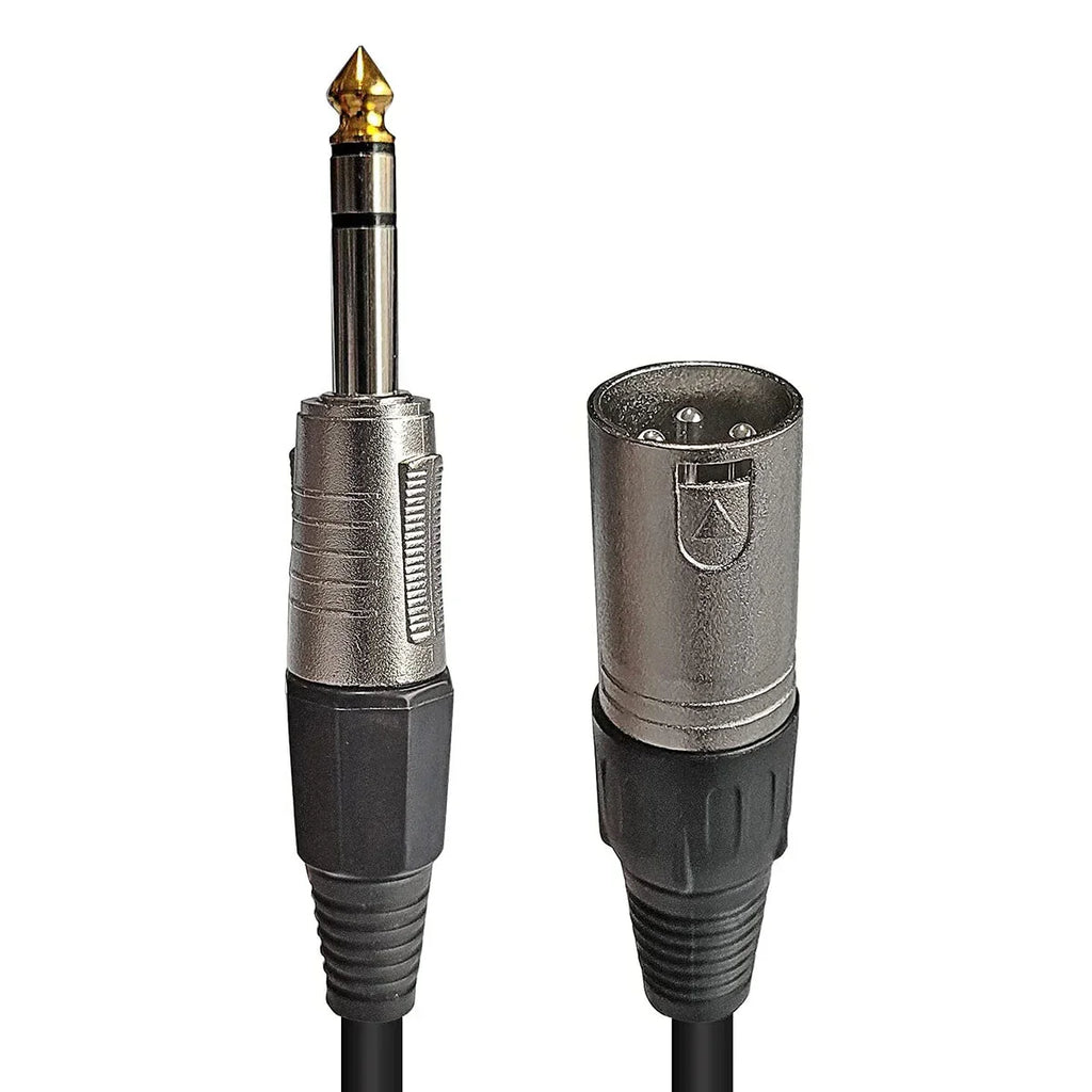 MR DJ CQSXM3 3' Pro PA DJ Karaoke XLR Male to 1/4" TRS Stereo Male Plug Audio Balanced Microphone Cable