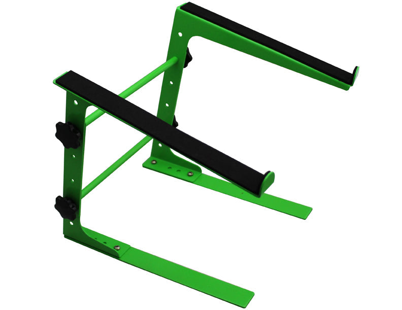 MR DJ LTS109GR Laptop Computer Stand Green Mobile Disc Jockey PC Table Rack Mount Clamp Bracket