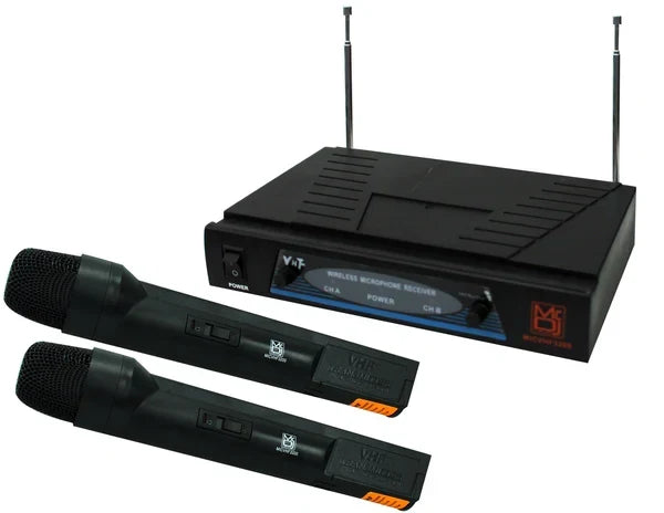 2 MR DJ MICVHF3200 Wireless Dual Handheld design Microphone System