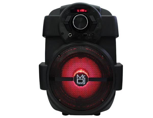 MR DJ 6.5" Portable Rechargeable PA DJ Party Speaker USB/FM/LED MP3 Player