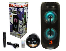 Load image into Gallery viewer, Mr. Dj CHICAGO Dual 8" Portable Bluetooth Speaker<br/>Dual 8" Portable PA DJ Active Powered Bluetooth TWS Speaker 2500 Watts LCD/MP3/USB/micro SD