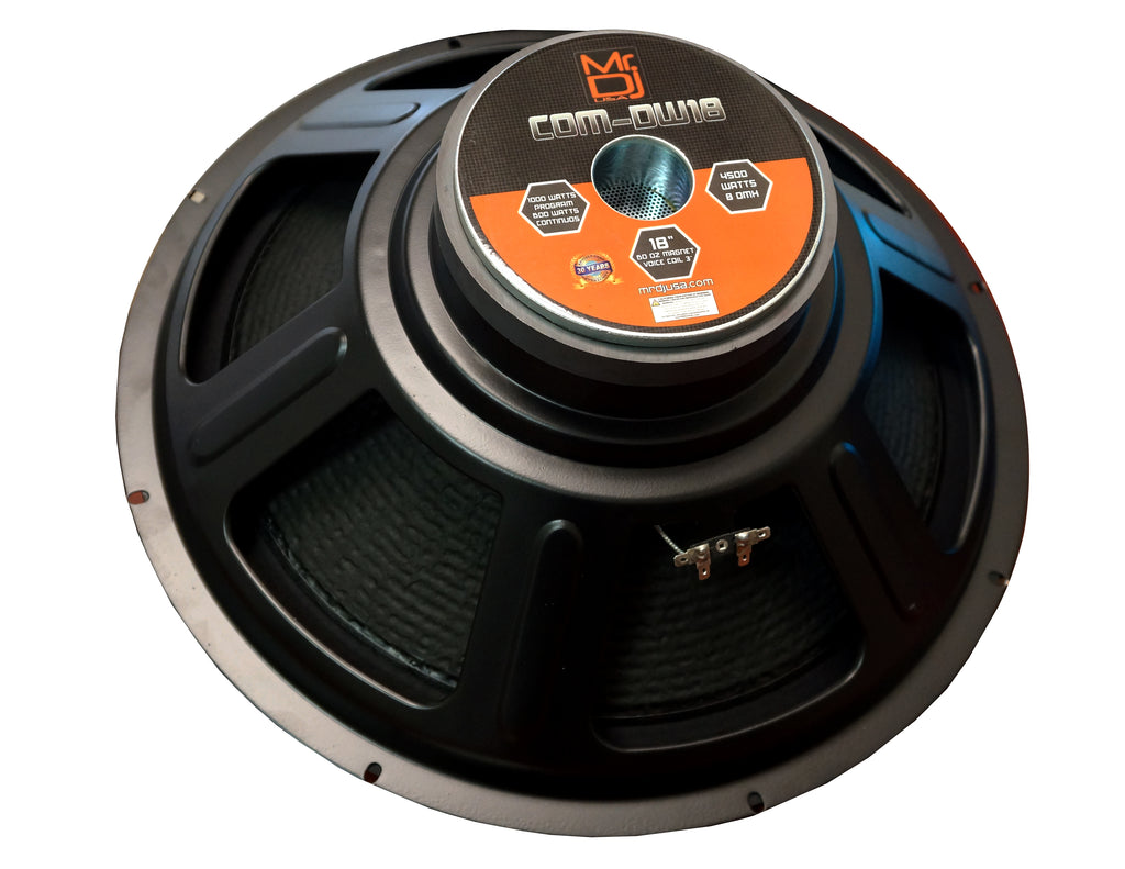 MR DJ COMDW18 18" 4500W 60 Oz. 8-Ohms Universal PRO PA/DJ Raw Woofer Subwoofer