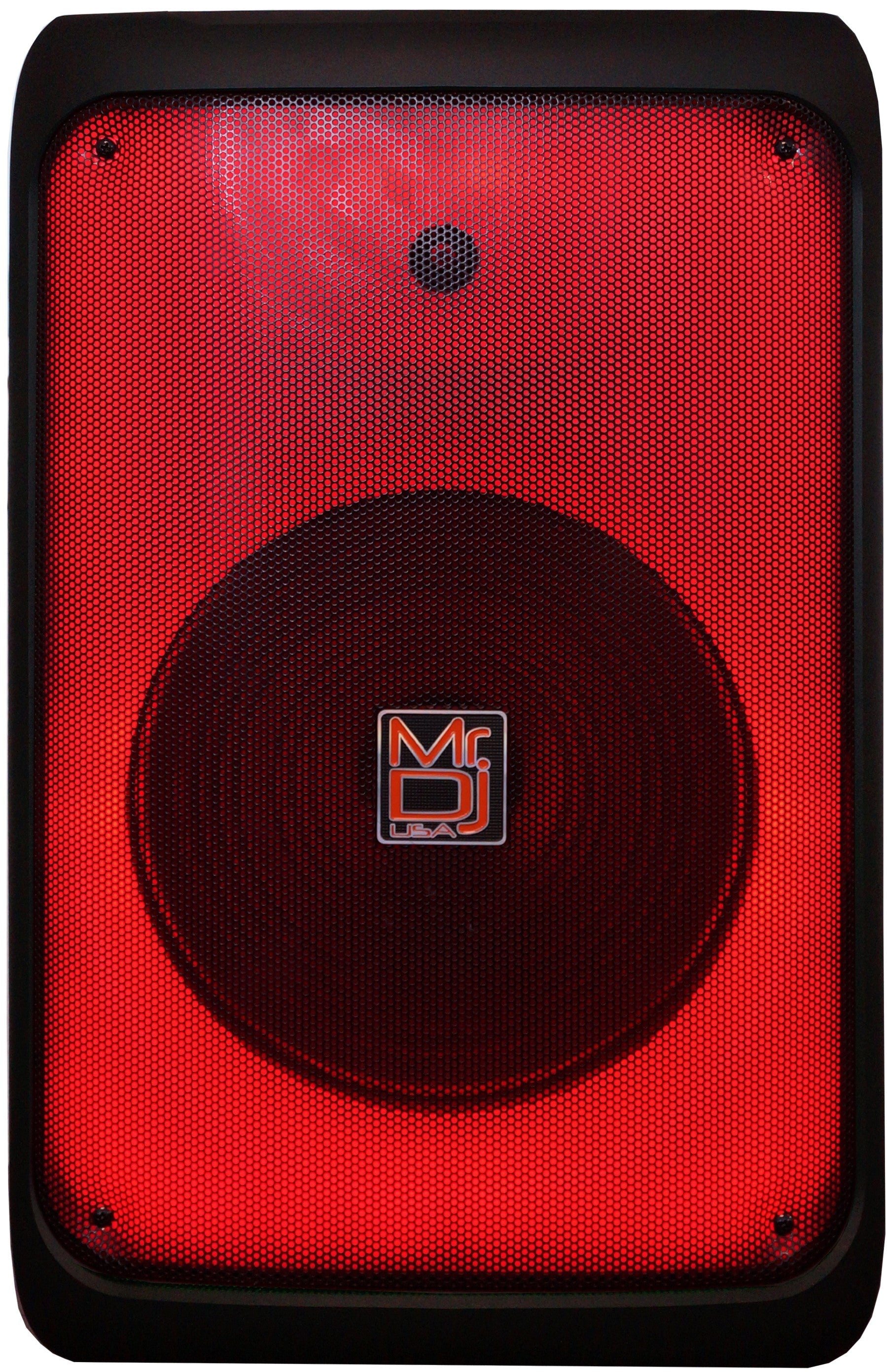 2 MR DJ CUBE12 12" Rechargeable Portable Bluetooth Karaoke Speaker with Party Flame Lights Microphone TWS USB FM Radio
