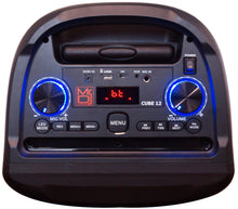 Load image into Gallery viewer, MR DJ CUBE12 12&quot; Rechargeable Portable Karaoke Speaker with Party Flame Lights Microphone TWS USB FM Radio