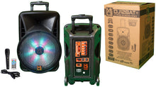 Load image into Gallery viewer, Pair of MR DJ DJ12BAT+ 12" Portable Bluetooth Speaker + Speaker Stand