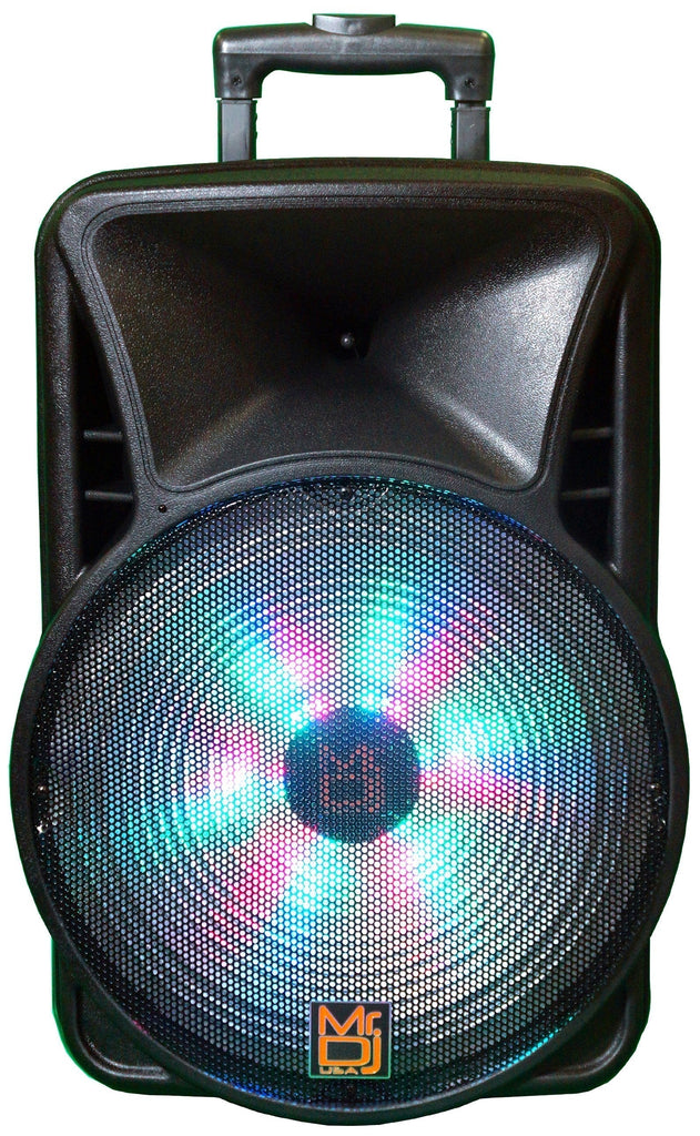 MR DJ DJ12BAT+ 12" Portable Bluetooth Speaker + Speaker Stand + LED Crystal Magic Ball