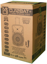 Load image into Gallery viewer, 2 MR DJ DJ12BAT+ 12&quot; Portable Bluetooth Speaker + Speaker Stand