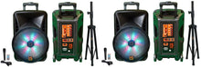 Load image into Gallery viewer, Pair of MR DJ DJ12BAT+ 12" Portable Bluetooth Speaker + Speaker Stand