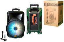 Load image into Gallery viewer, 2 MR DJ DJ15-BTA 3000W Bluetooth PA DJ FM Radio Speaker Microphone, 2 Spk stands