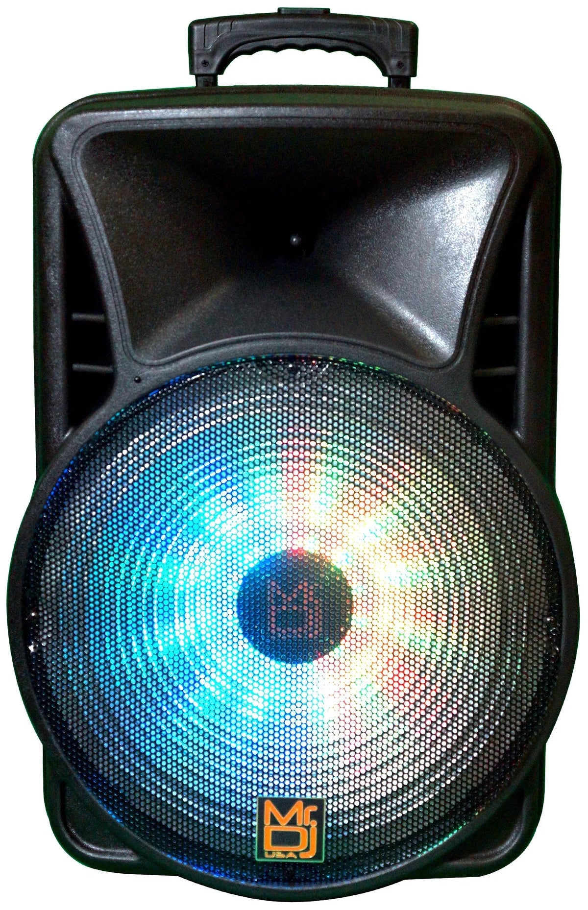 2 MR DJ DJ15-BTA 3000W PA FM Radio Bluetooth DJ Speaker Microphone, 2 Spk stands