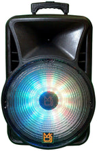 Load image into Gallery viewer, MR DJ DJ15BAT+ 15" Portable Bluetooth Speaker + Speaker Stand + 7-LED Moving Head DJ Light