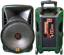 Load image into Gallery viewer, MR DJ DJ15BAT+ 15" Portable Bluetooth Speaker + Speaker Stand + 7-LED Moving Head DJ Light
