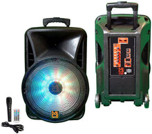 Load image into Gallery viewer, MR DJ DJ15BAT+ 15" Portable Bluetooth Speaker + Speaker Stand + 7-LED Moving Head DJ Light
