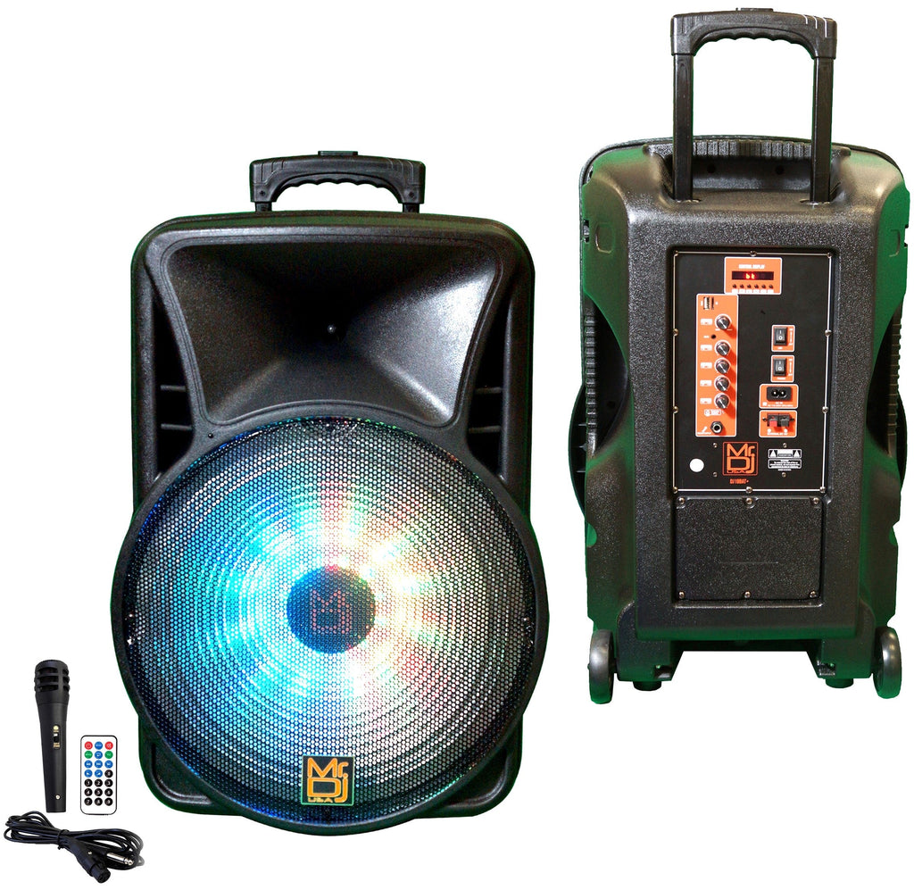 MR DJ DJ18BAT+ 18" Portable Trolley PA DJ Active Powered Bluetooth TWS Speaker 5000W LCD/MP3/USB/SD