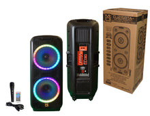Load image into Gallery viewer, MR DJ 215BTA+ Dual 15" 5000W Battery Powered Bluetooth Speaker Microphone Party Speaker