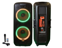 Load image into Gallery viewer, MR DJ 215BTA+ Dual 15" 5000W Battery Powered Bluetooth Speaker Microphone Party Speaker
