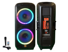 Load image into Gallery viewer, MR DJ 215BTA+ Dual 15" 5000W Battery Powered Bluetooth Speaker Microphone Party Speaker