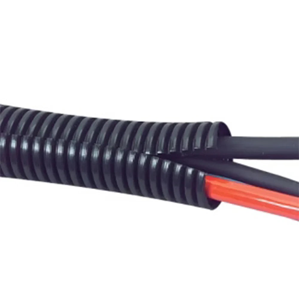 MR DJ DSLT10 100' 1" 25mm Black Split Wire Loom Conduit Tubing Sleeve Tube
