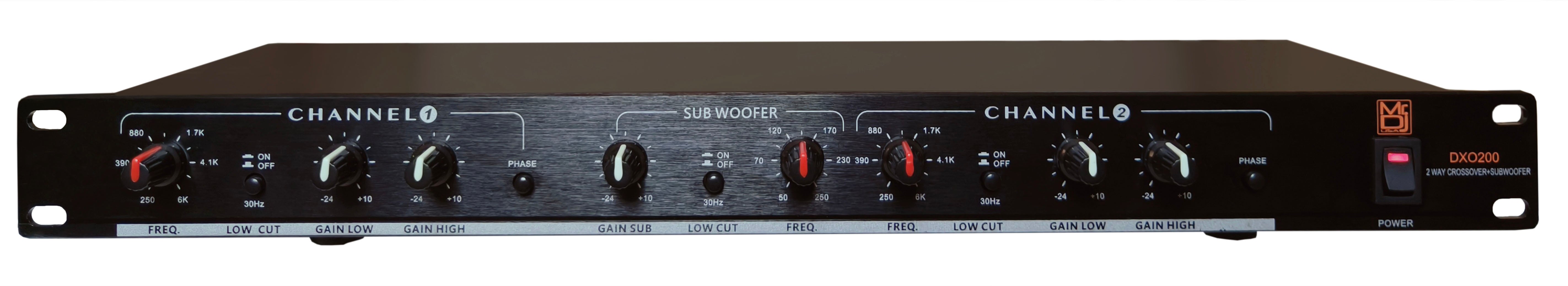 MR DJ DXO200 PRO PA DJ Club Stereo 2 Way Plus Subwoofer Crossover Output