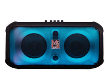 Load image into Gallery viewer, MR DJ FIRE-FLAME Double 6.5&quot; Rechargeable Portable Karaoke Speaker with Party Flame Lights Microphone TWS USB FM Radio