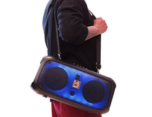 Load image into Gallery viewer, MR DJ FIRE-FLAME Double 6.5&quot; Rechargeable Portable Karaoke Speaker with Party Flame Lights Microphone TWS USB FM Radio