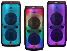 Load image into Gallery viewer, 2 MR DJ FLAME3200 8" X 2 Rechargeable Bluetooth Karaoke Speaker Flame Lights Mic