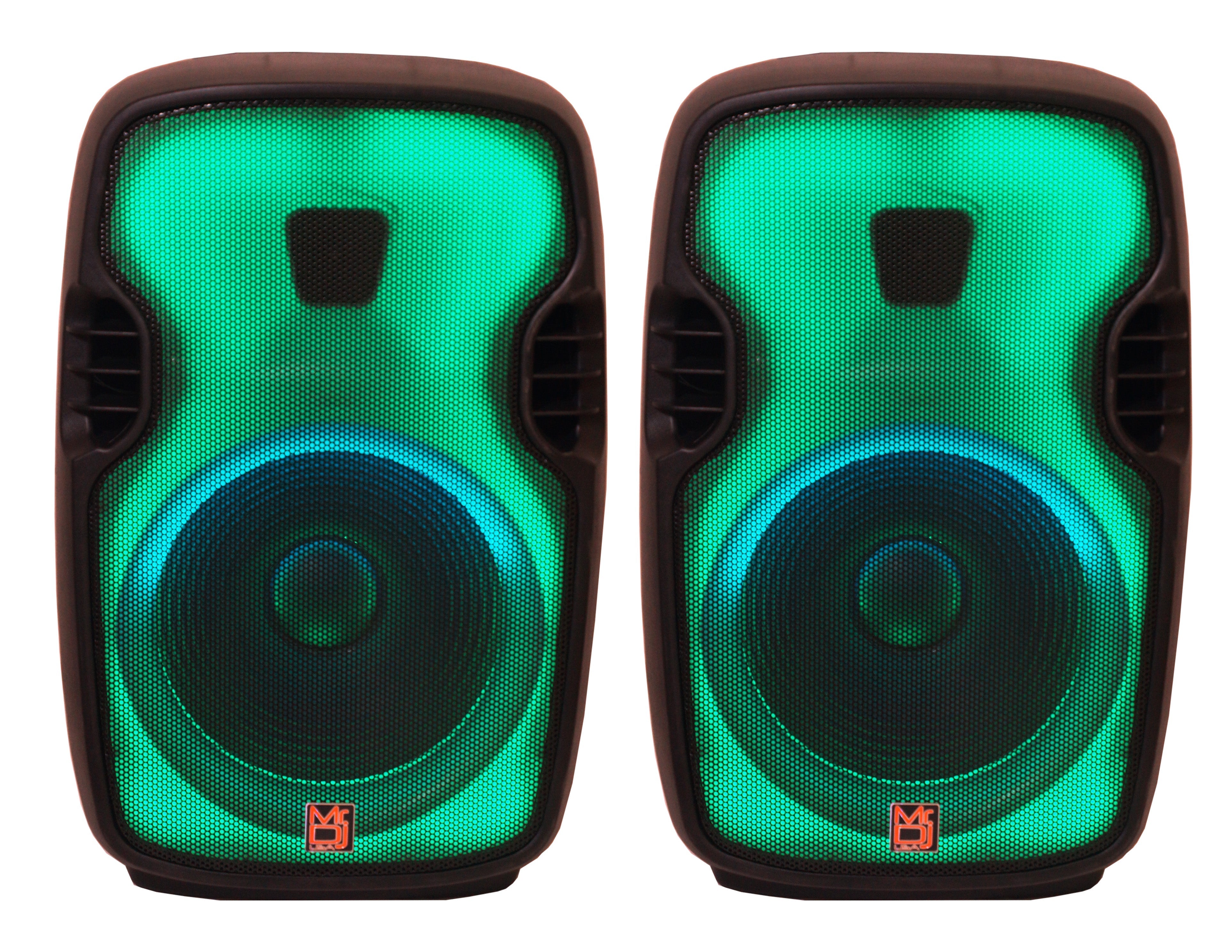 2 MR DJ FLAME3500LED PRO Portable 15" 2-Way Full-Range Powered/Active DJ PA Multipurpose Live Sound Loudspeaker